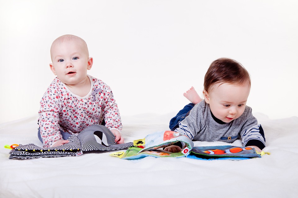 Babies with books