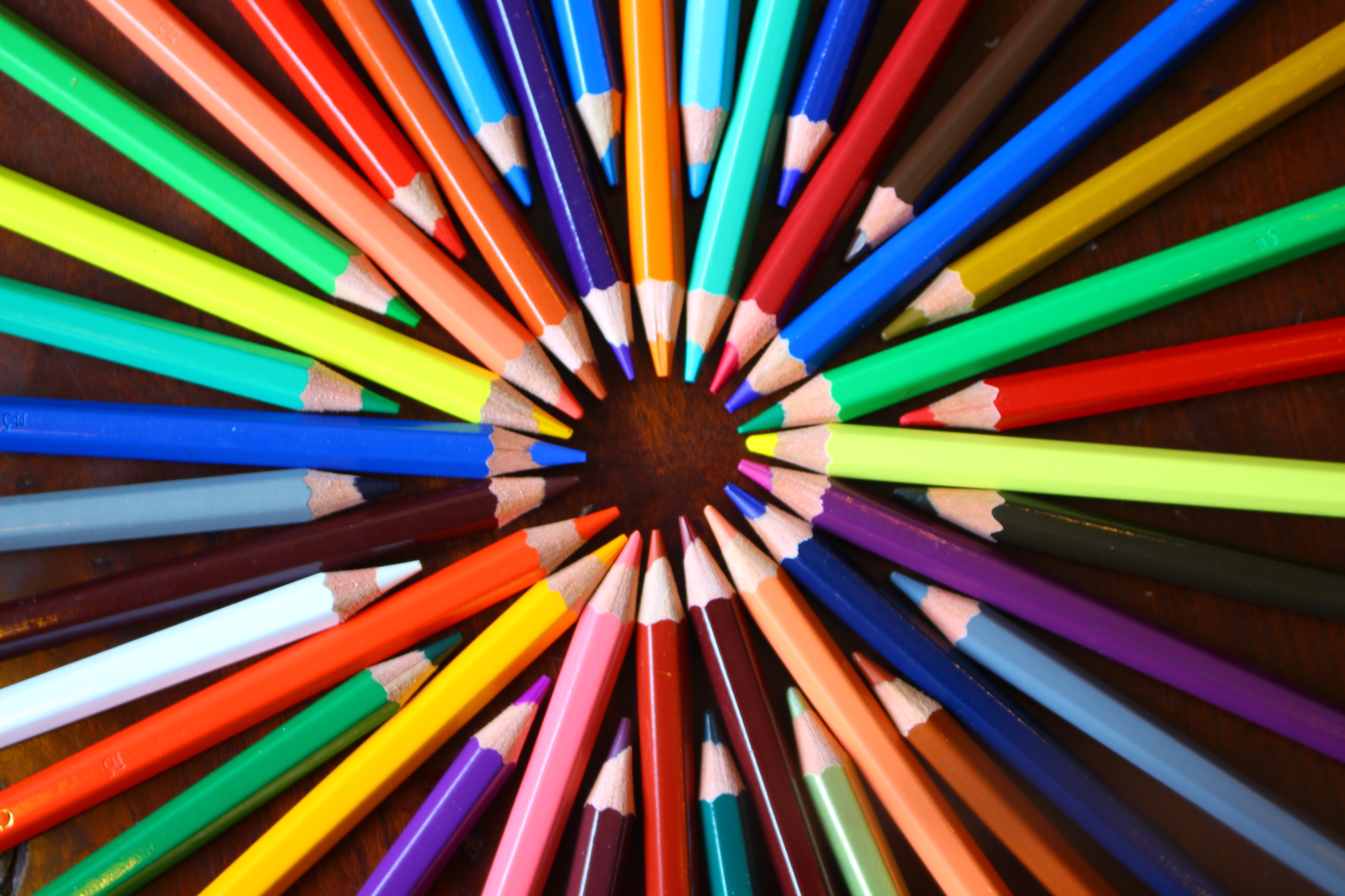 Picture of colored pencils for coloring activity