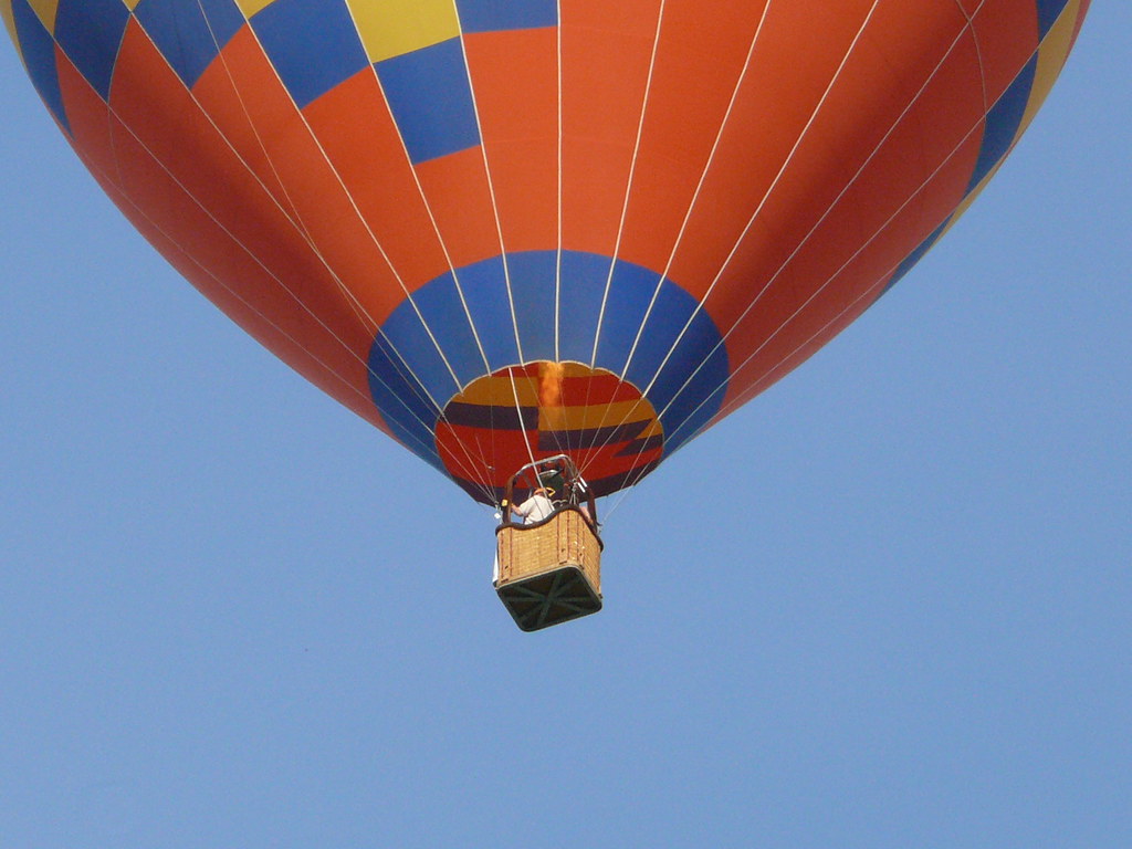 Hot air balloon in the sky.