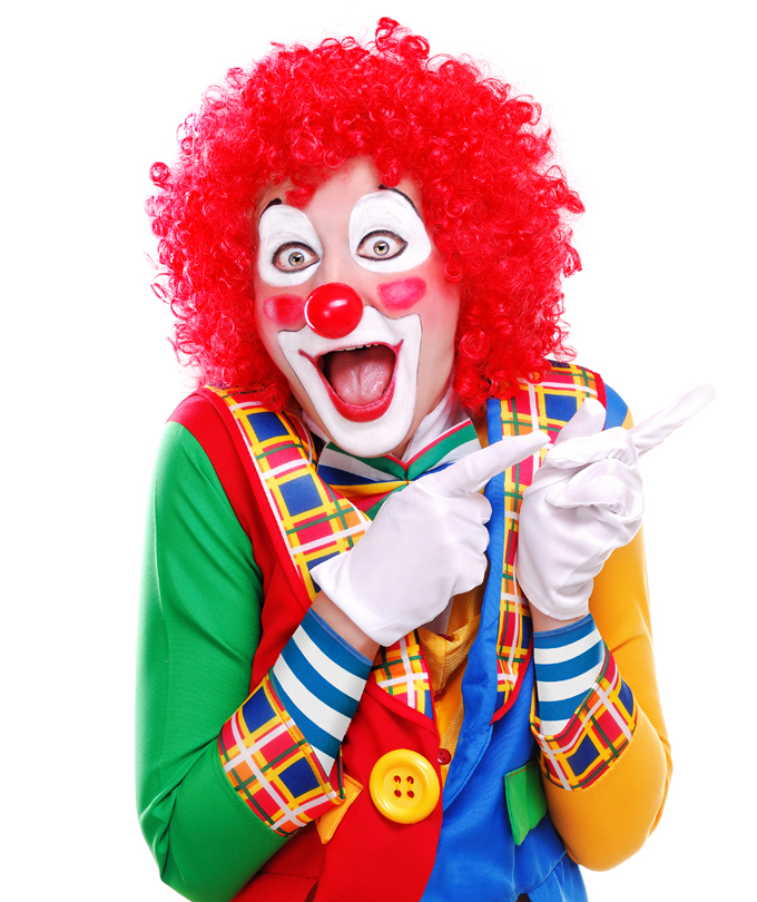 Man dressed as a circus clown