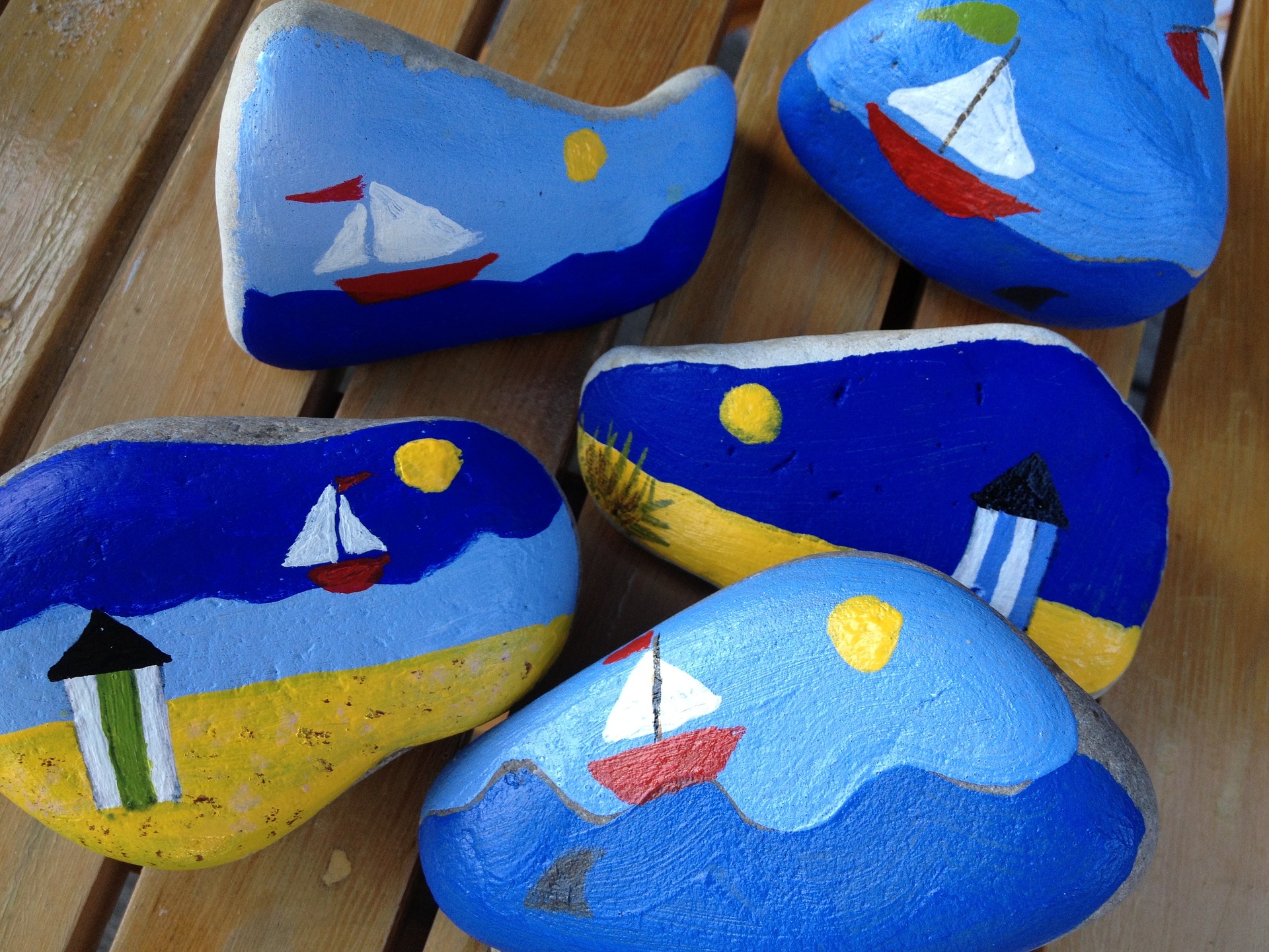 Group of painted rocks