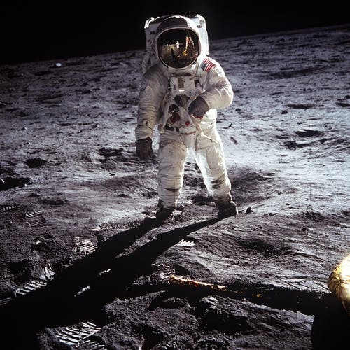 Astronaut on the moon.