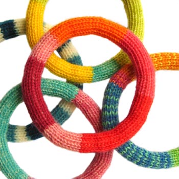 Colorful knitted circles