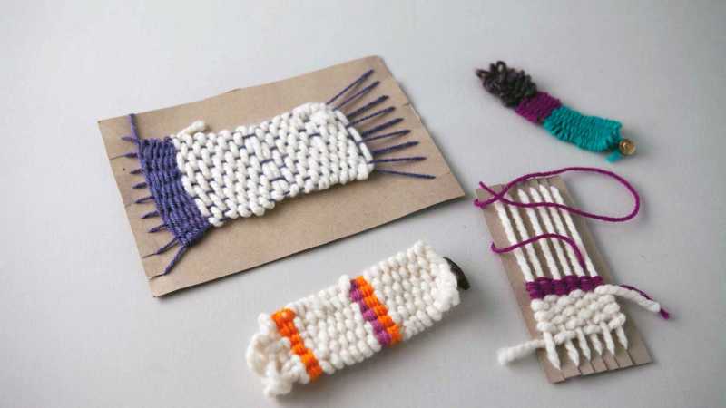 Weaving with yarn and cardboard