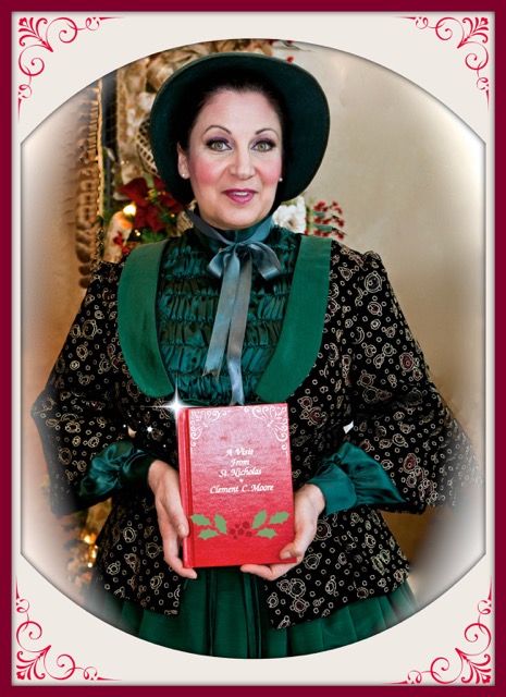 Actress dressed in Christmas frock