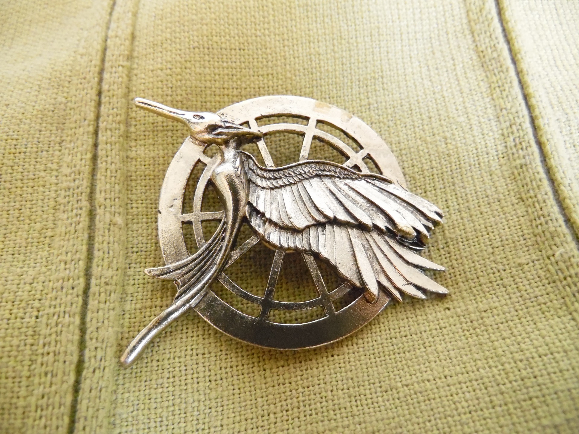 Mockingjay pin from The Hunger Games