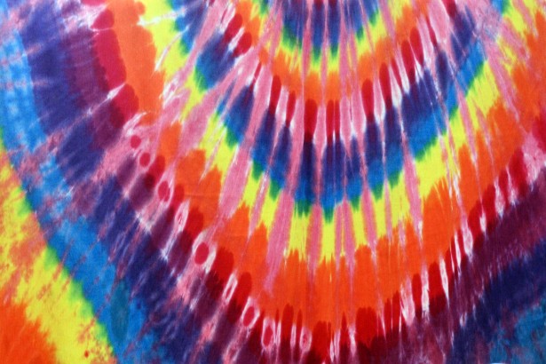 Rainbow tie-dyed fabric.