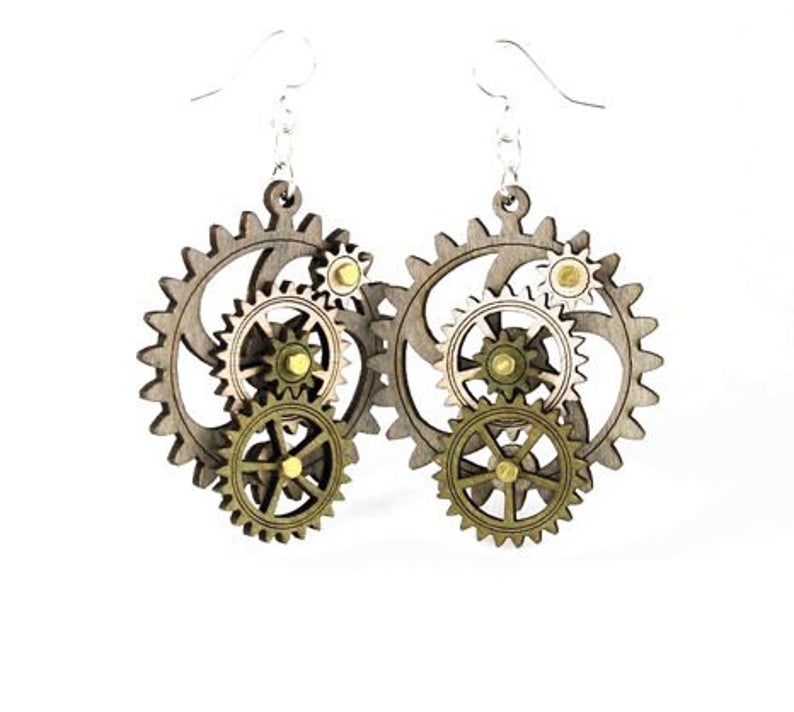 pair of steampunk earrings