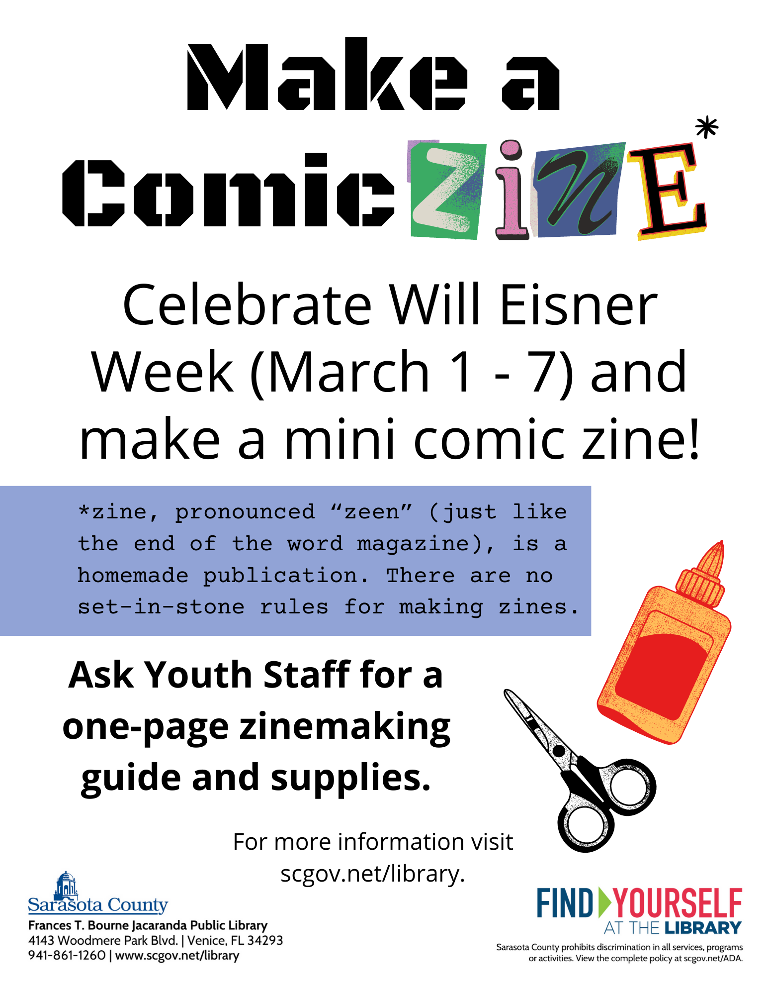 flyer advertising comic zine event