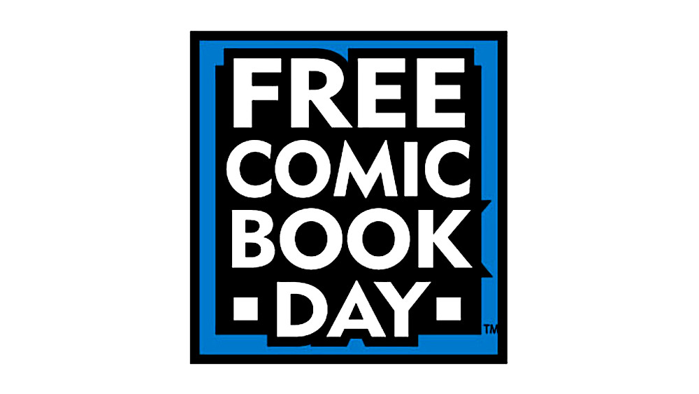The words Free Comic Book Day on a black background.