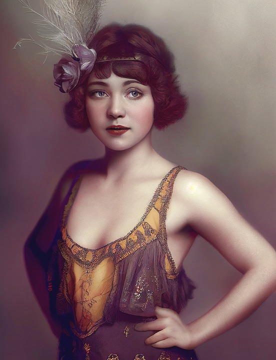Female flapper from 20's era