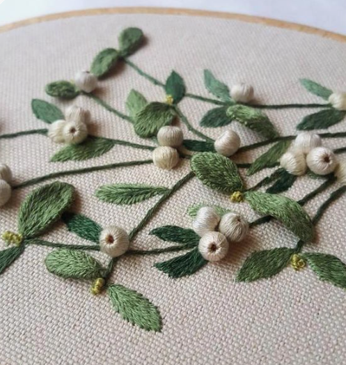 green embroidery
