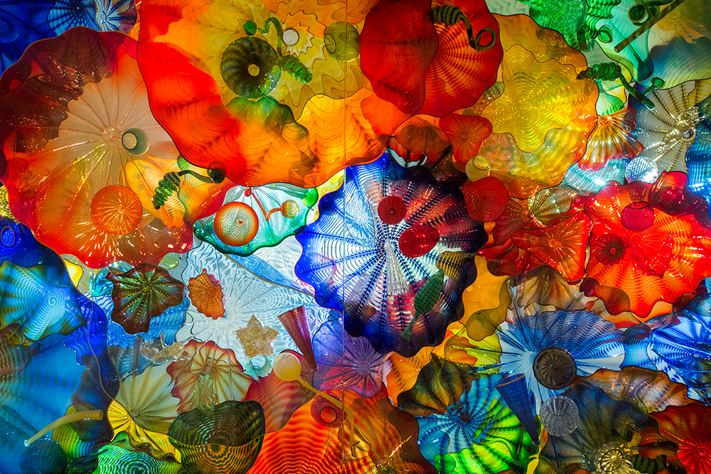 Photo of colorful blown glass art by Dale Chihuly
