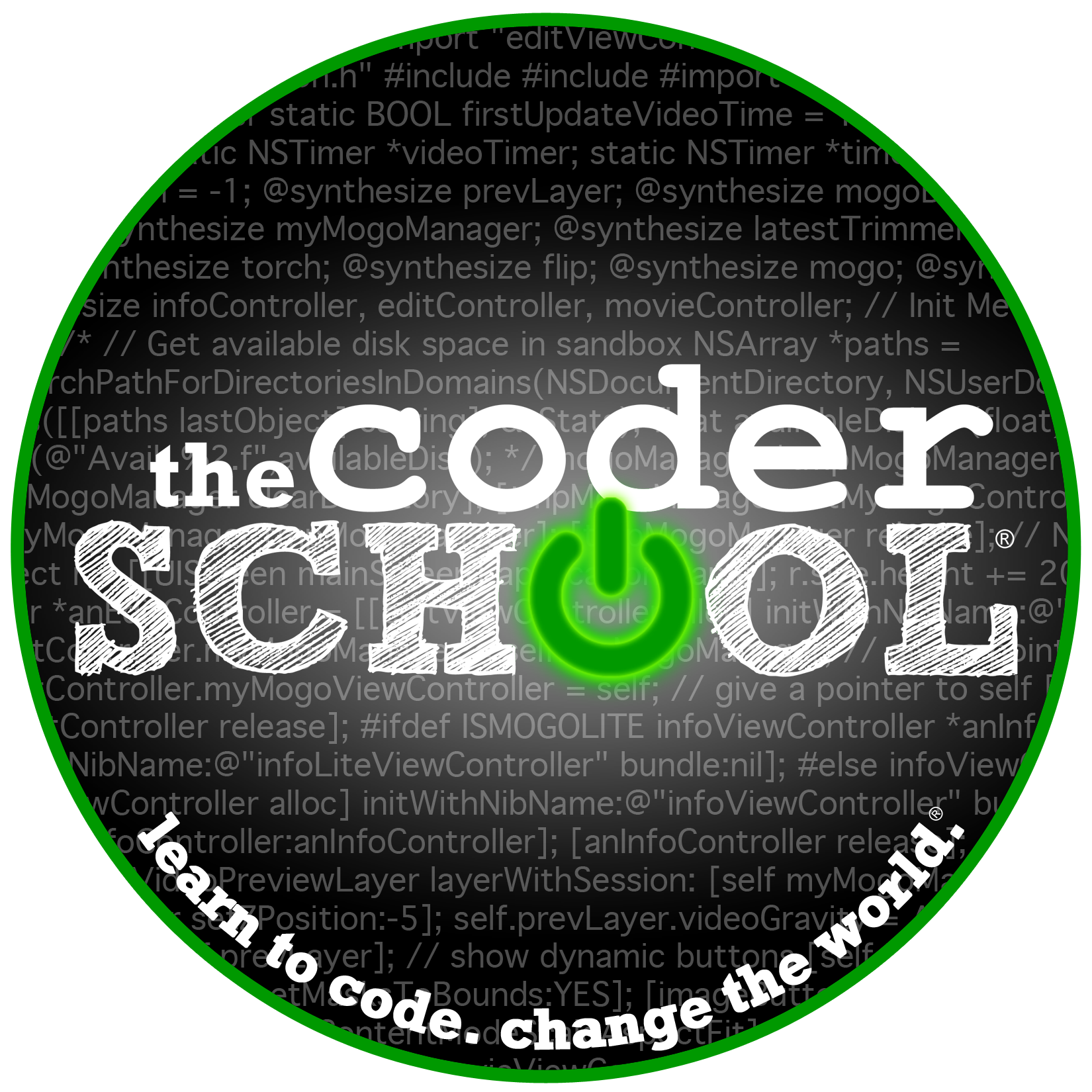 Logo for the coder school.