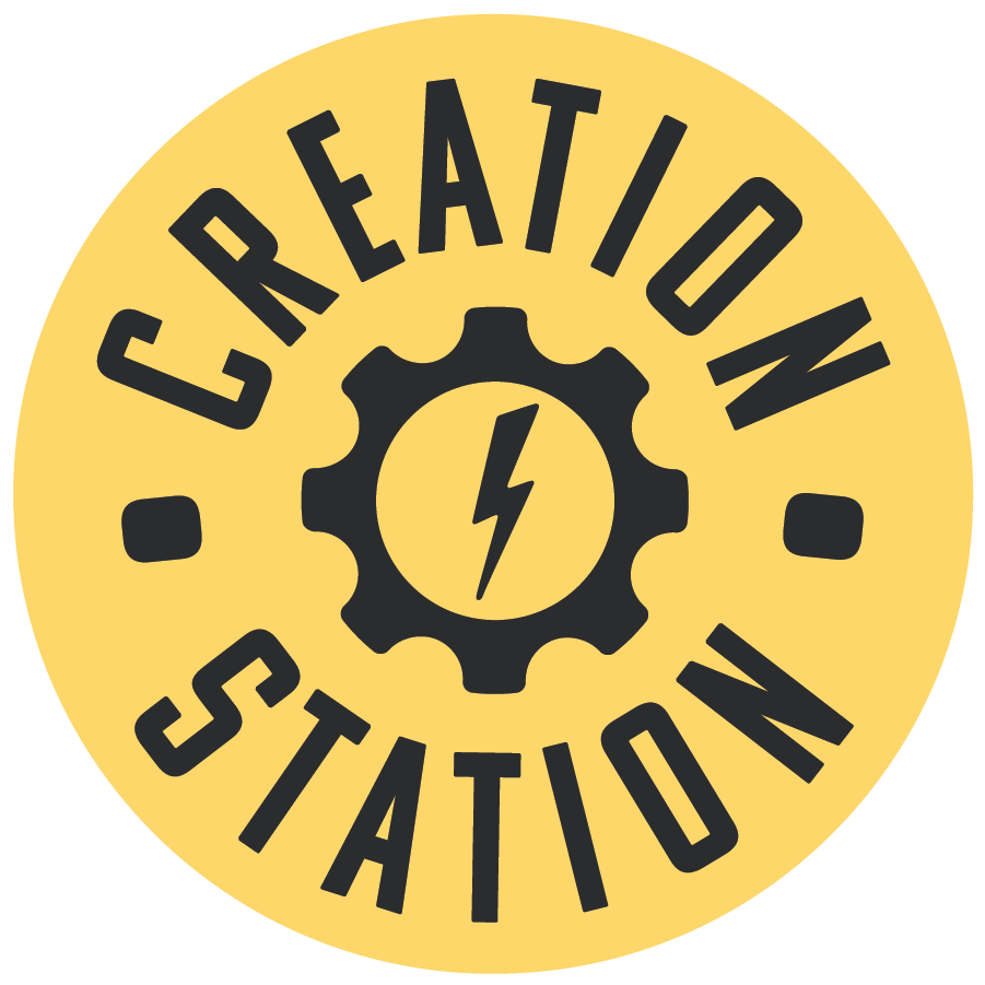 Yellow Creation Station logo.