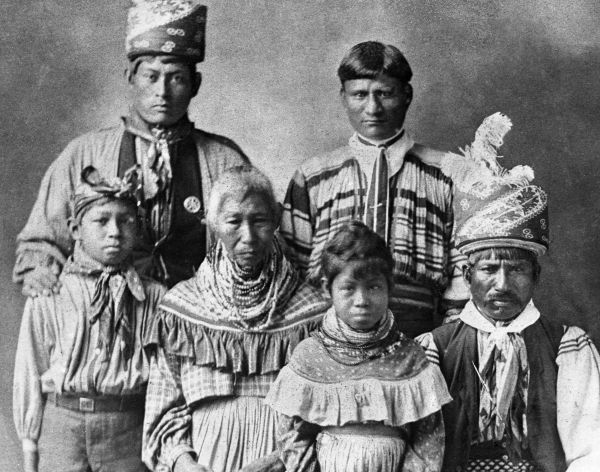 Photograph of Seminole, Billy Bowlegs III, and his family. 
