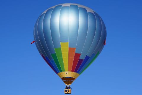 Hot air balloon floating in the sky