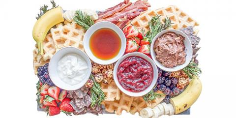 waffles board with food