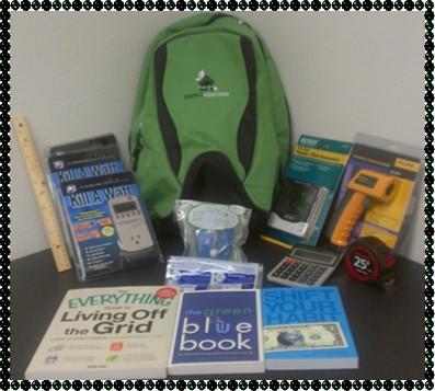 Energy Audit Backpack and contents