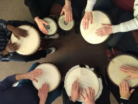 hands on drums