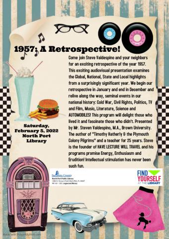 1957: A Retrospective Flyer with information about the program