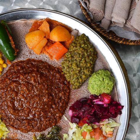 Plate of African foods