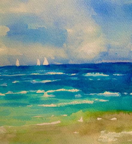 sample watercolor seascape