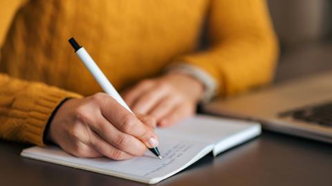 Person Writing in a Journal