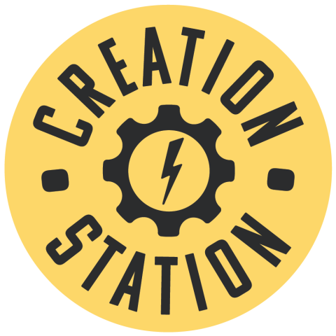 Yellow Creation Station logo.