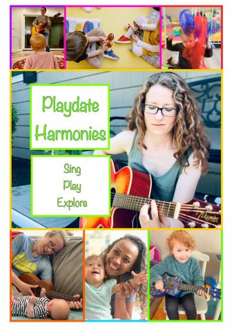 Photo collage advertising Playdate Harmonies.