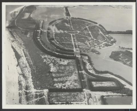A birds eye view photograph of undeveloped St. Armand's. 