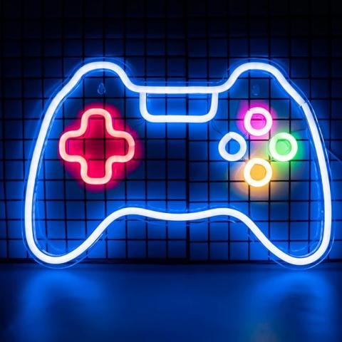 Neon image of a game controller