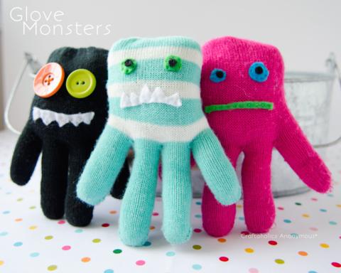 Monsters made out of kids gloves