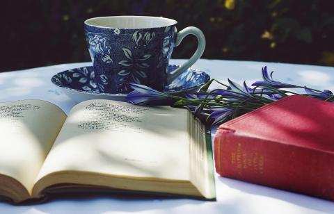 book and a cup of tea