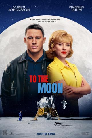 Picture of Movie Poster with Channing Tatum and Scarlet Johansson on the front with the moon in the background