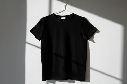 image of plain black shirt