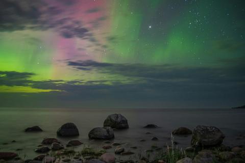 ocean with stars in background