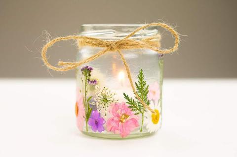 pressed flowers lantern