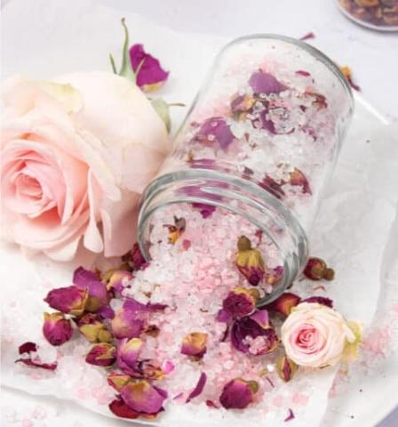 bath salts and roses