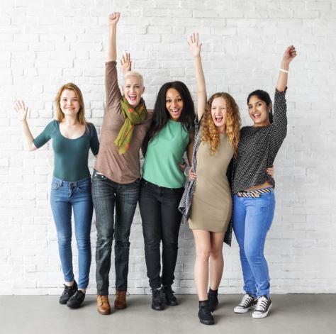 women celebrating