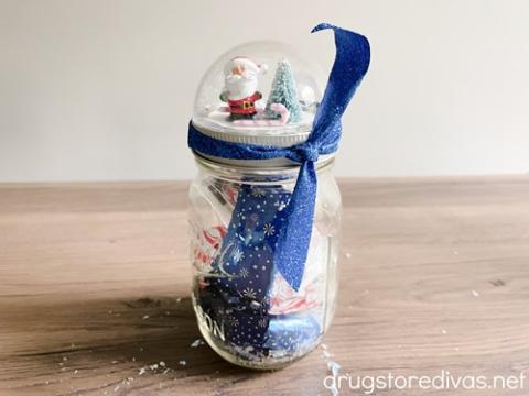 snow globe mason jar topper