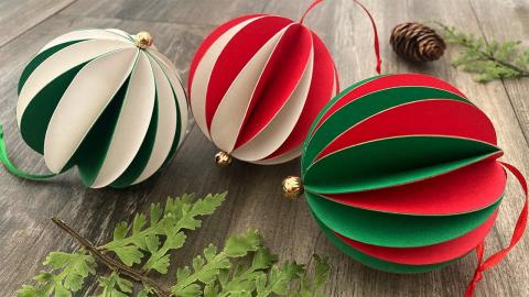 Two-toned paper ball ornaments