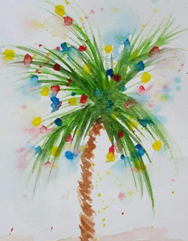water color palm