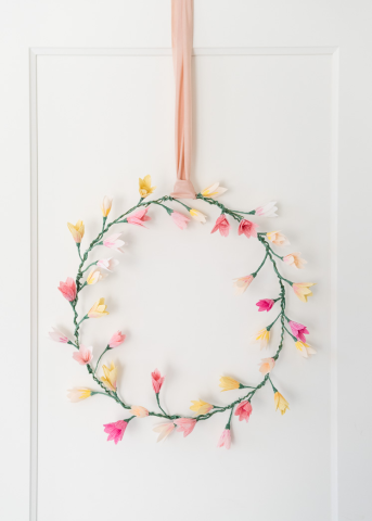 paper blossom wreath