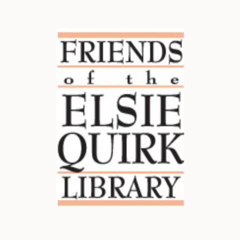 Friends of the Elsie Quirk Library logo.