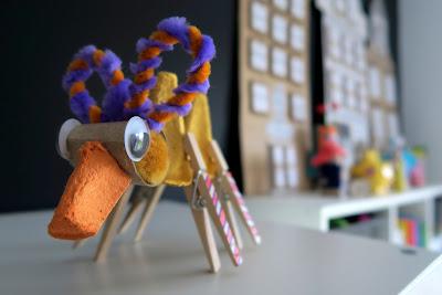 A made up creature using craft supplies 