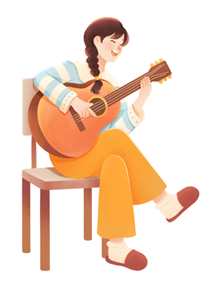 woman playing a guitar