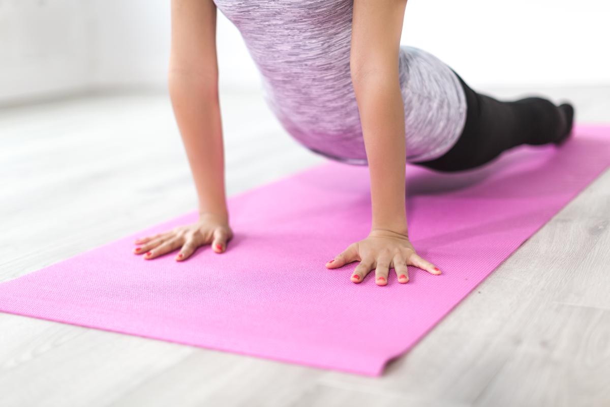 yoga pose on mat