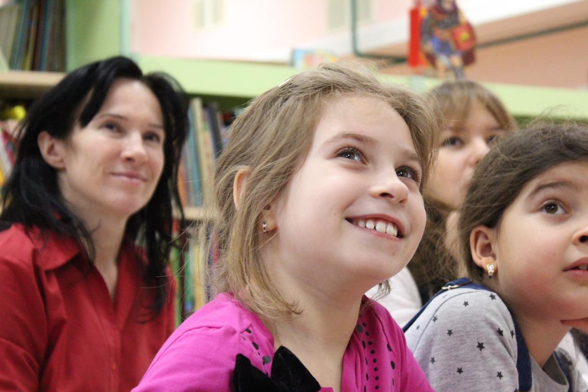 Girls listening to stories