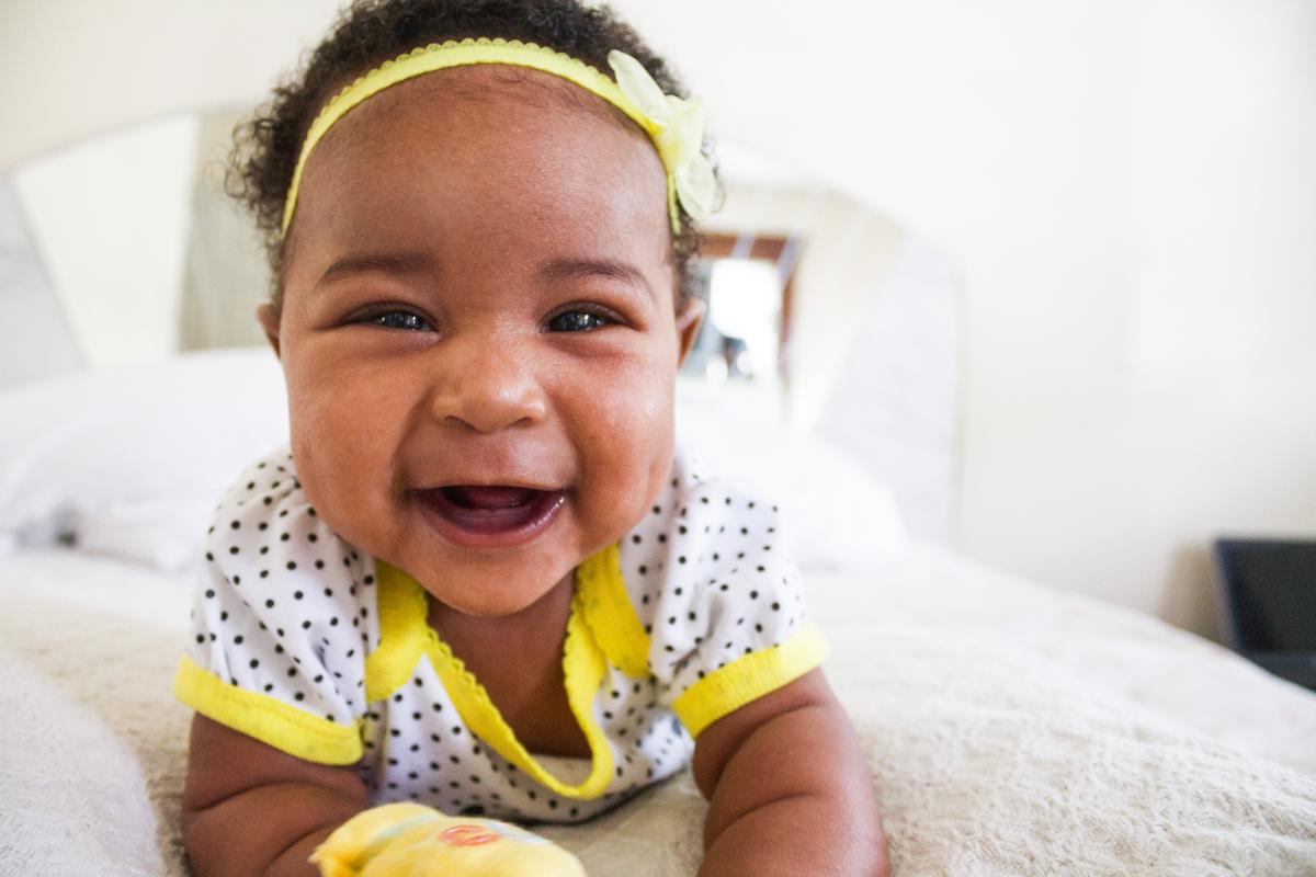 Smiling infant.